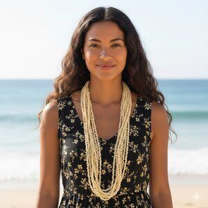 Yellow Long Beaded Necklace